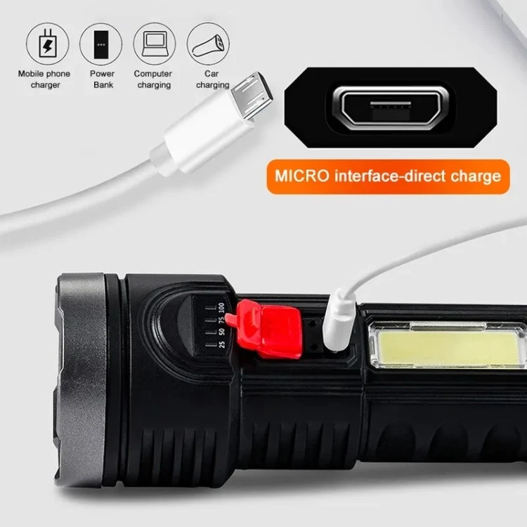 USB Rechargeable LED Flashlight Zoomable factory
